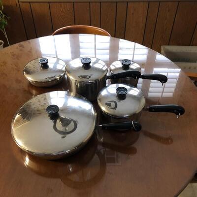 Revere Ware Copper clad pots and pan set