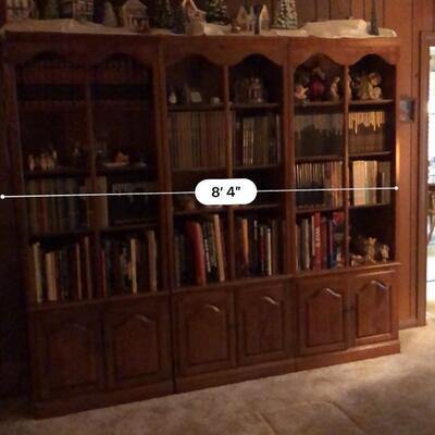 Huge 3 section solid wood book case