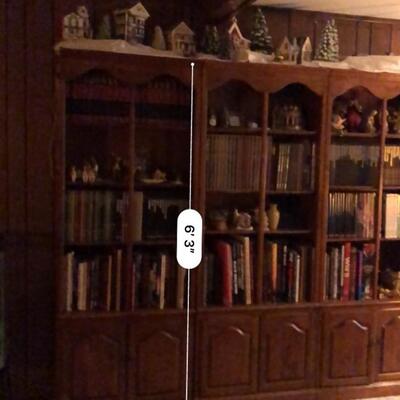 Huge 3 section solid wood book case