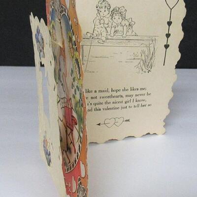 2 Antique Valentines, Whitney Made, USA, Lacy Dimensional