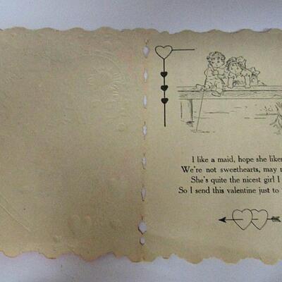 2 Antique Valentines, Whitney Made, USA, Lacy Dimensional