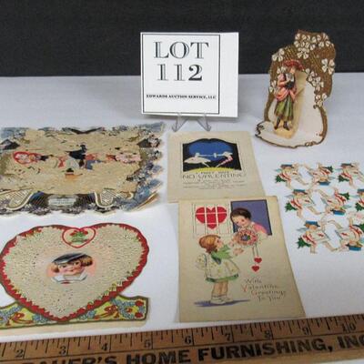 Lot of Antique German Scraps, Antique and Vintage Valentines, Whitney Made, USA, More