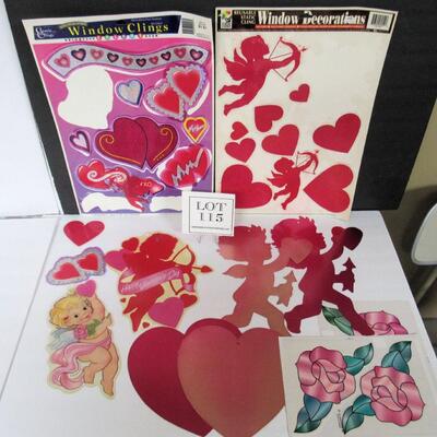 Lot of Valentine Flats and Clings