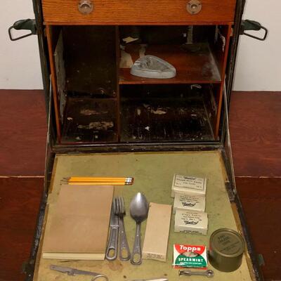 Vintage military campaign field desk