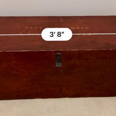 Vintage military wooden trunk