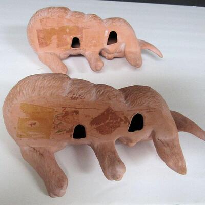 2 Bisque Easter Rabbit Shelf Sitters