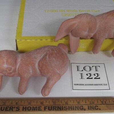 2 Bisque Easter Rabbit Shelf Sitters