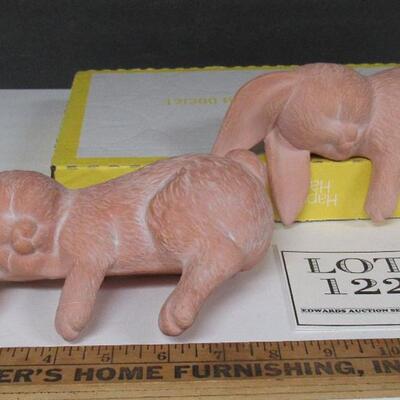 2 Bisque Easter Rabbit Shelf Sitters