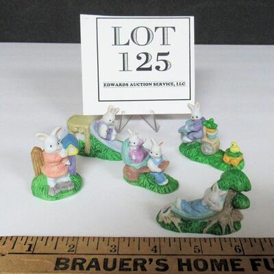 Lot of 5 Small Bisque Easter Figurines