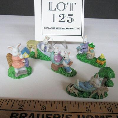 Lot of 5 Small Bisque Easter Figurines
