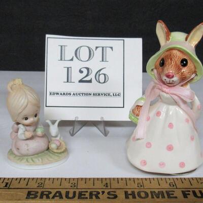 2 Older Lefton Easter, Music Box Works, Figurine