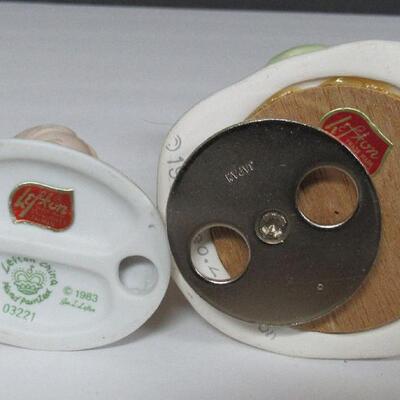 2 Older Lefton Easter, Music Box Works, Figurine