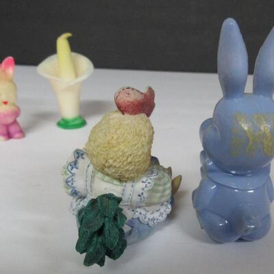 Lot of Misc Vintage Easter Smalls, Gurley Candles, Enesco 1995 Happy Henpicked, More