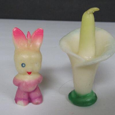 Lot of Misc Vintage Easter Smalls, Gurley Candles, Enesco 1995 Happy Henpicked, More