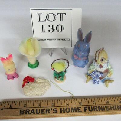 Lot of Misc Vintage Easter Smalls, Gurley Candles, Enesco 1995 Happy Henpicked, More