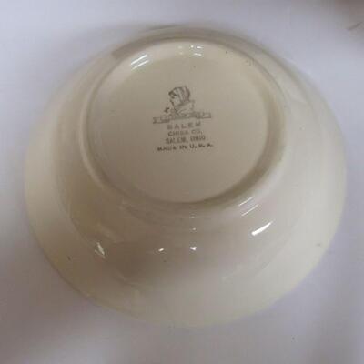 Lot of Old Easter Items, Salem China Bowl, Dimensional Egg Candle, Glass Egg