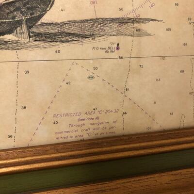 Antique framed Nautical map