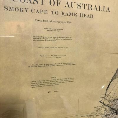 Antique Australian nautical map