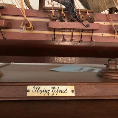 Flying cloud wooden model ship