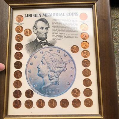 Lincoln Memorial Coins Framed