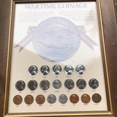 War Time Coinage Framed
