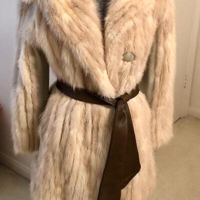 Vintage Leather and fur coat jacket
