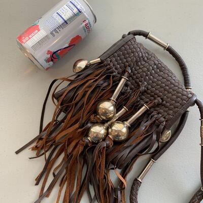 Perez Sanz Leather Bag with Sterling Silver Decoration