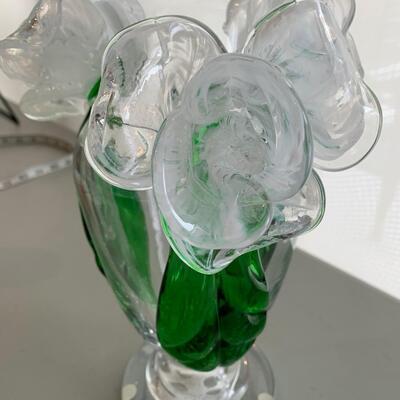 Art Glass Vase with Flowers
