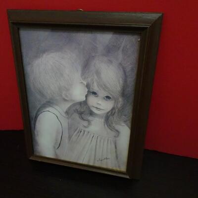 LOT 637. MARGARET KEANE FRAMED PRINT