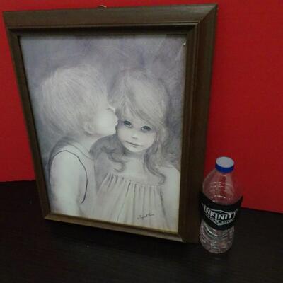 LOT 637. MARGARET KEANE FRAMED PRINT