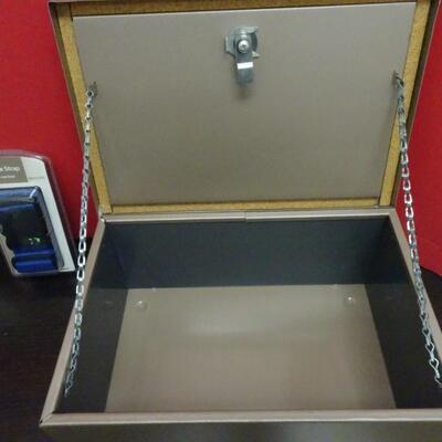 LOT 639. ANKLE WEIGHTS NEW IN PACKAGE, VINTAGE STORAGE BOX WITH KEY, MISC.