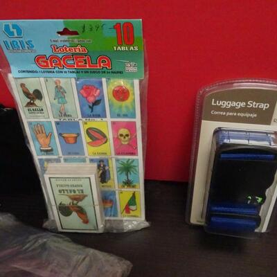 LOT 639. ANKLE WEIGHTS NEW IN PACKAGE, VINTAGE STORAGE BOX WITH KEY, MISC.