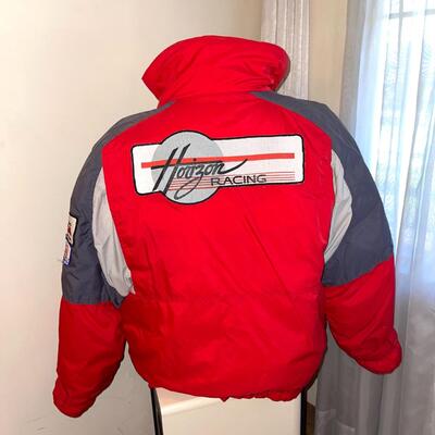 Lot 102 Horizon Racing Jacket "Gene" Puffy Patches Zip Front Elastic Waist Large