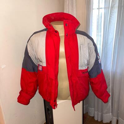 Lot 103 Horizon Racing Jacket "Susan" Puffy Patches Zip Front Elastic Waist Large