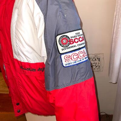 Lot 103 Horizon Racing Jacket "Susan" Puffy Patches Zip Front Elastic Waist Large