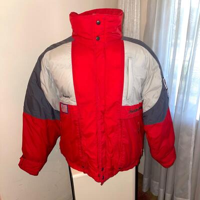 Lot 103 Horizon Racing Jacket "Susan" Puffy Patches Zip Front Elastic Waist Large