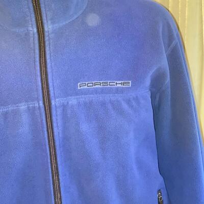 Lot 104 Lands End Blue Fleece Jacket Porsche Zip Pockets Size Large
