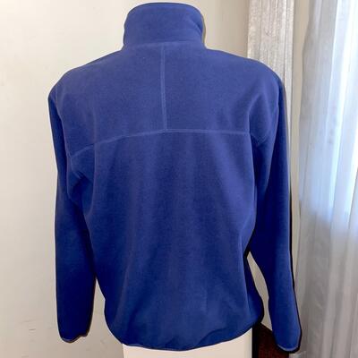 Lot 104 Lands End Blue Fleece Jacket Porsche Zip Pockets Size Large