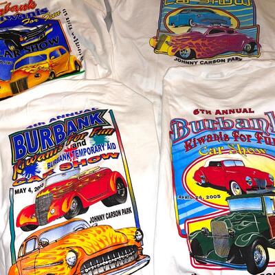 Lot 109 Burbank Kiwanis Club For Fun Car Show T-Shirts 1st - 6th Size XL Haines
