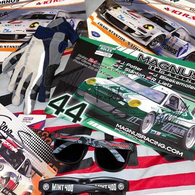 Lot 116 Greg Stanton Signed Driver Cards Hero Gloves Sun Glasses