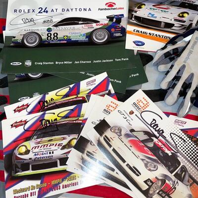 Lot 116 Greg Stanton Signed Driver Cards Hero Gloves Sun Glasses
