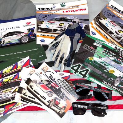 Lot 116 Greg Stanton Signed Driver Cards Hero Gloves Sun Glasses