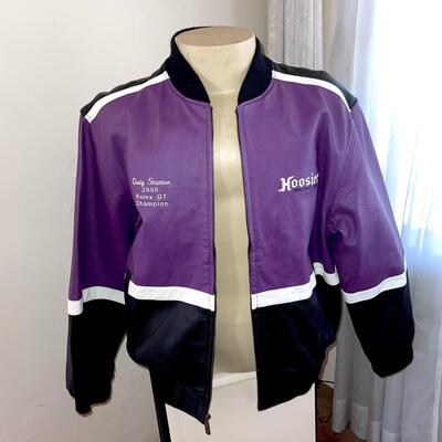 Lot 120 Hoosier Tires 2005 Rolex GT Champion Jacket Leather Size Large Craig Stanton
