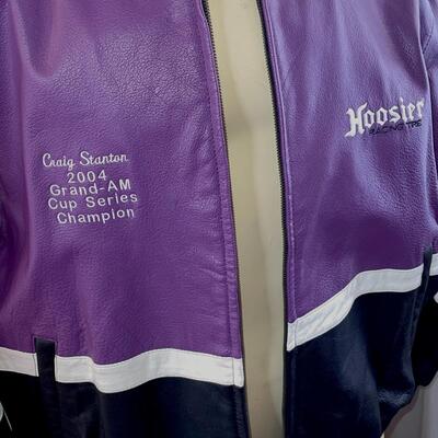 Lot 120 Hoosier Tires 2005 Rolex GT Champion Jacket Leather Size Large Craig Stanton