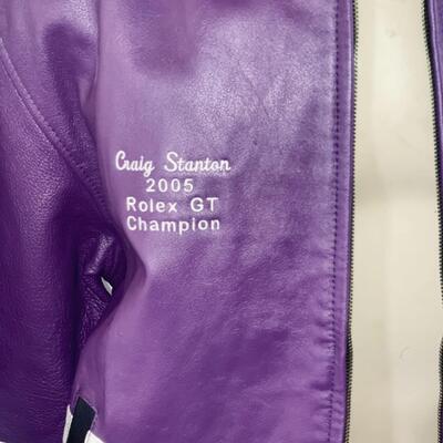 Lot 120 Hoosier Tires 2005 Rolex GT Champion Jacket Leather Size Large Craig Stanton