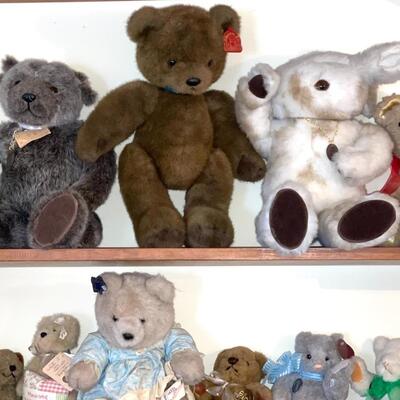 Lot 124 Group 14 Plush Bears & Rabbit Gund Boyds Applause Jointed
