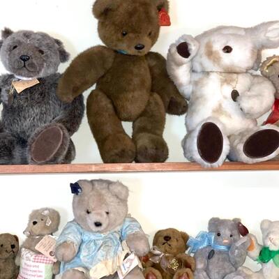 Lot 124 Group 14 Plush Bears & Rabbit Gund Boyds Applause Jointed