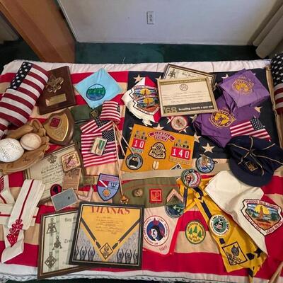 Lot 145 Boy & Cub Scout Group Badges Shirt Neckerchief Awards 1960s -1970s