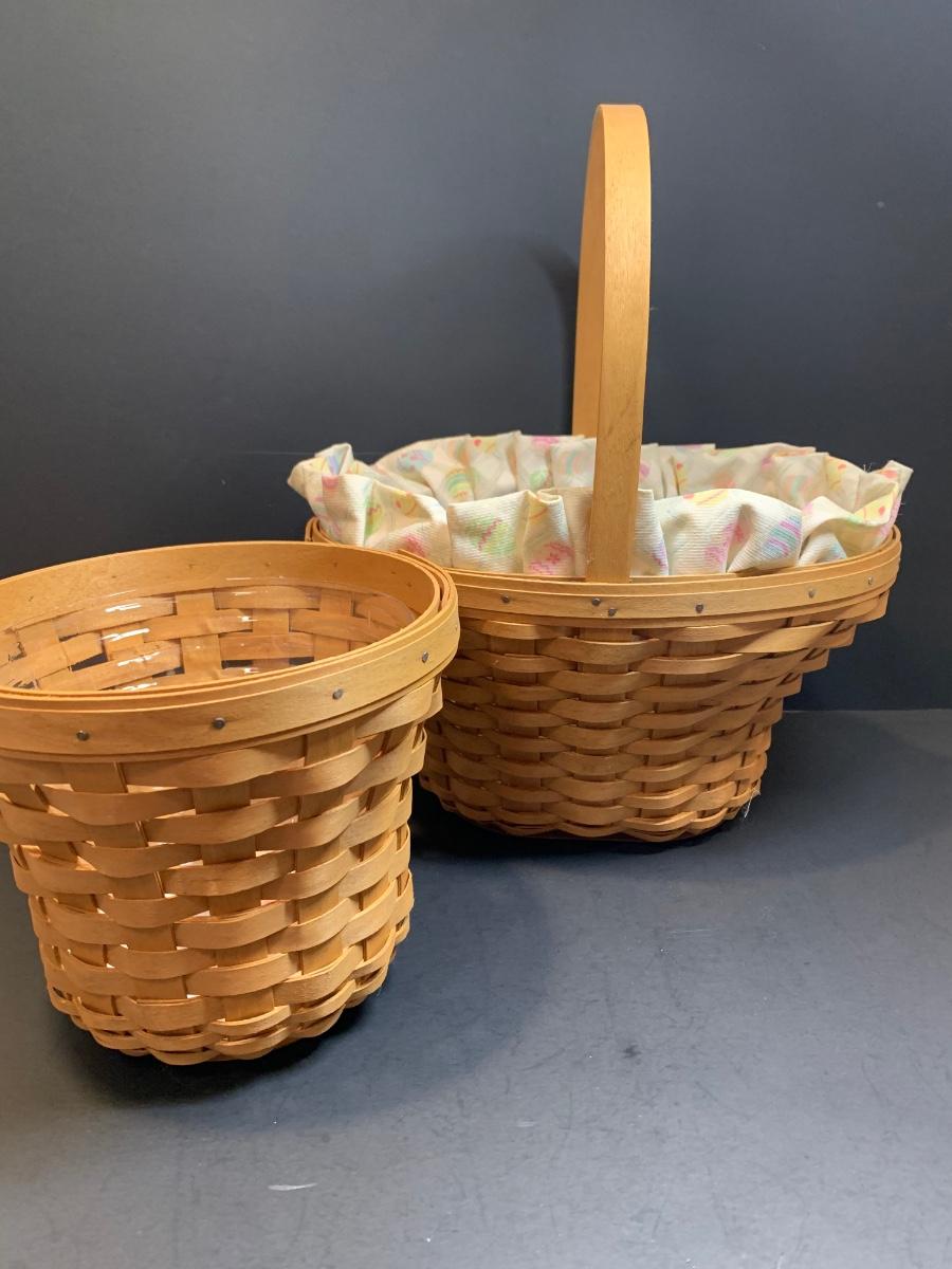 LOT 18 Longaberger Easter Basket & Round Basket