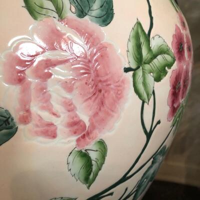 Chinese pot with tall artificial tree